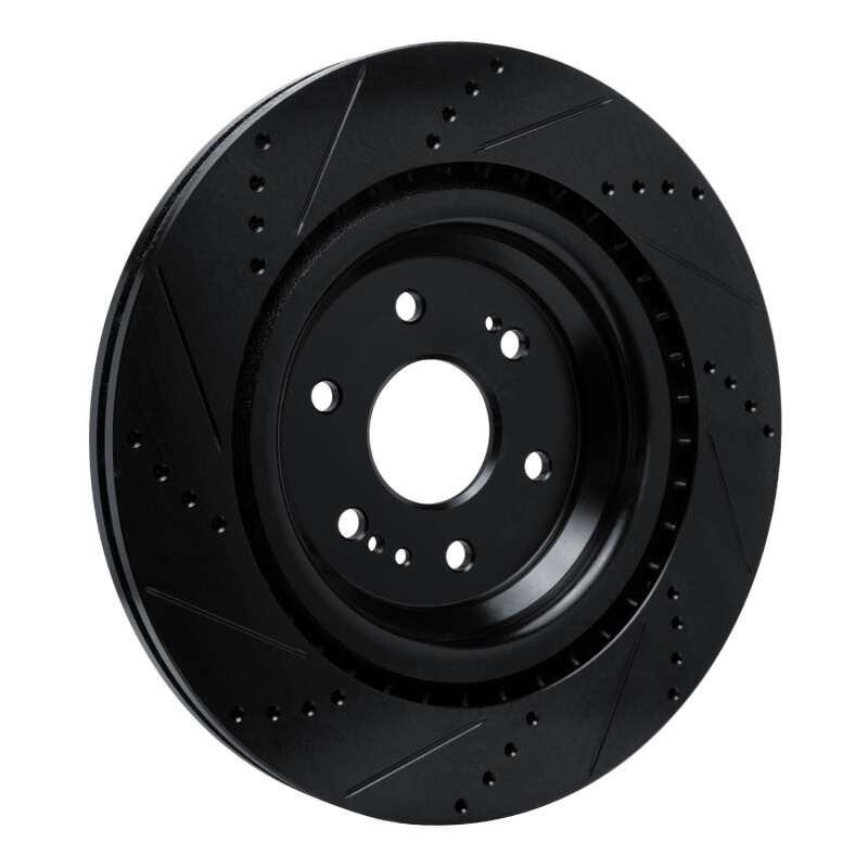 Cadillac Escalade ESV Brake Rotor (1) - Front Right - R1 Concepts - Drilled & Slotted - Black - `19-`25